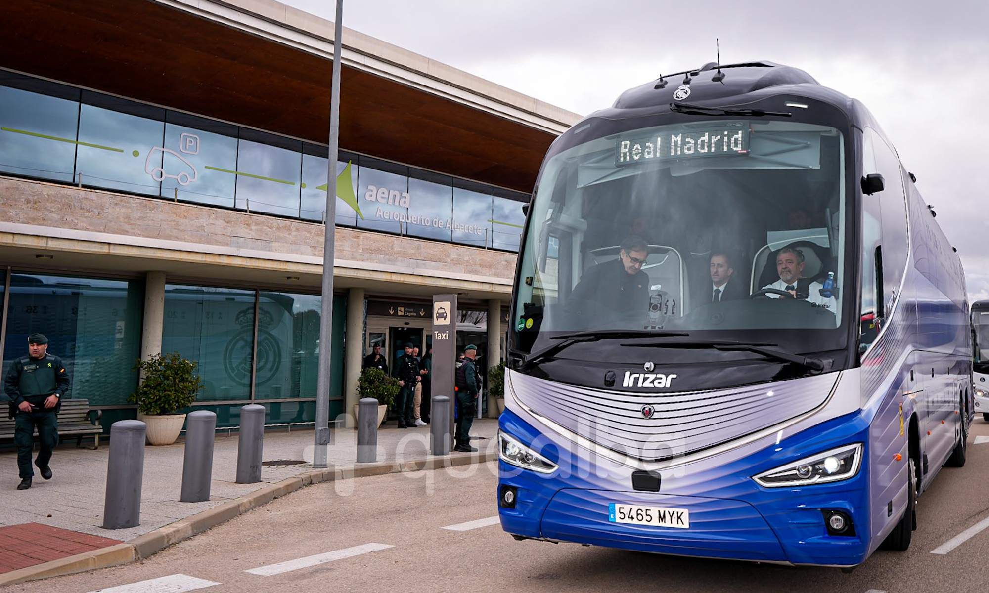 Autobús del Real Madrid en Albacete.