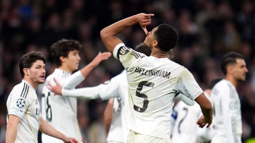 Jude Bellingham, celebrando su gol ante el Mónaco.