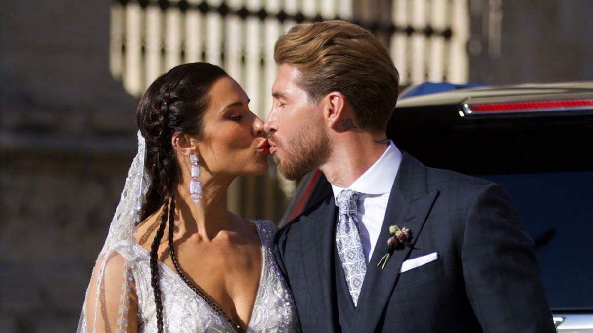 Sergio Ramos y Pilar Rubio en su boda.