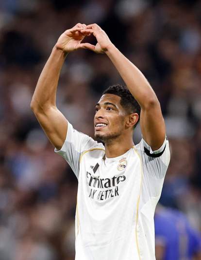 Jude Bellingham celebrando su gol con el Real Madrid. Jude Bellingham celebrando su gol con el Real Madrid.
