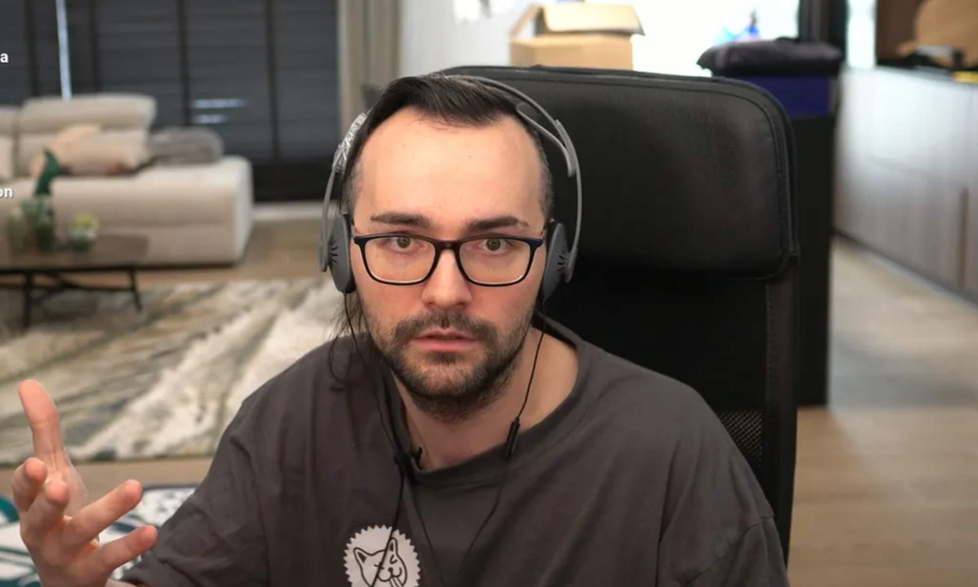 'El Xocas', durante un vídeo en su canal de Twitch.