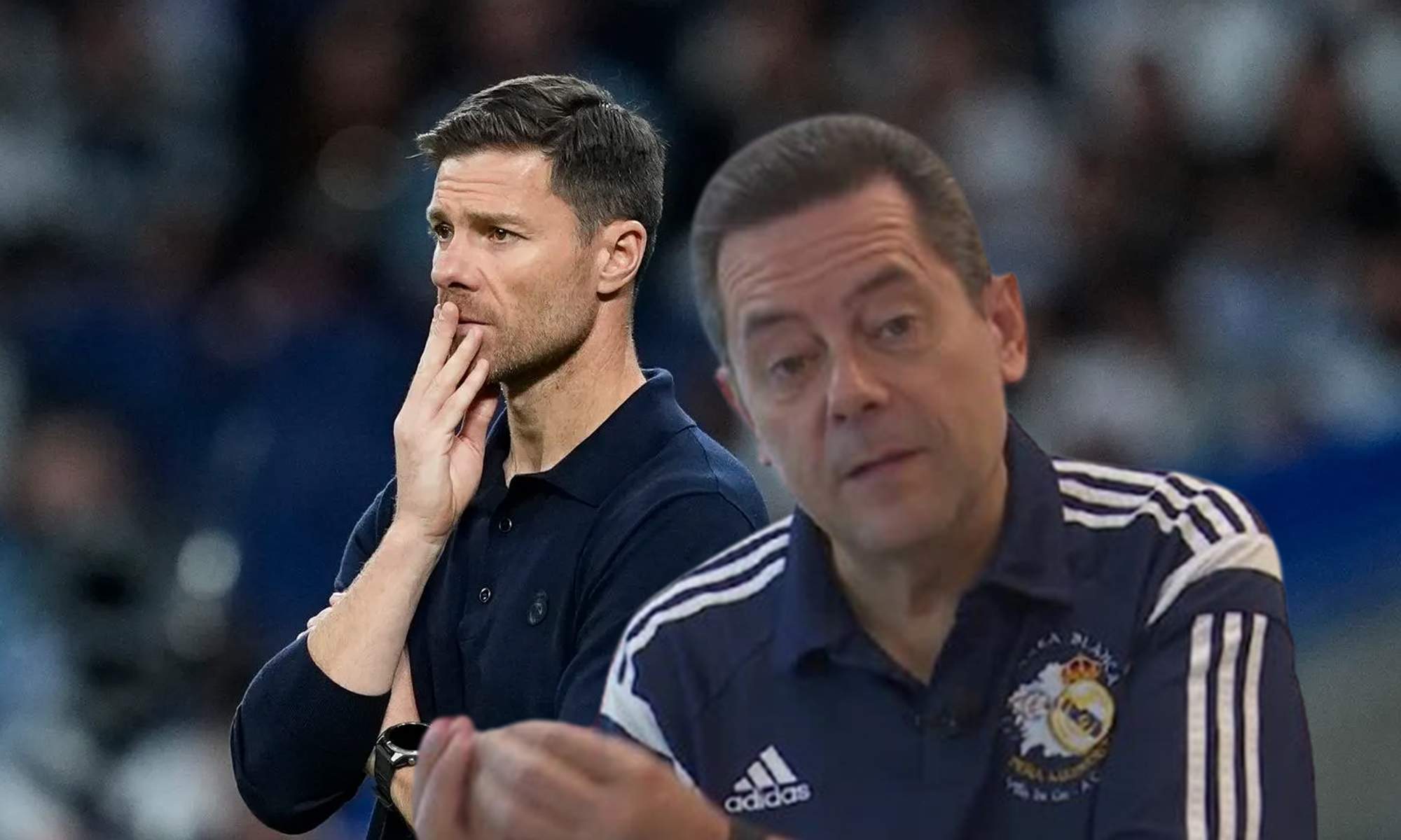 Tomás Roncero y Xabi Alonso en un partido del Real Madrid.