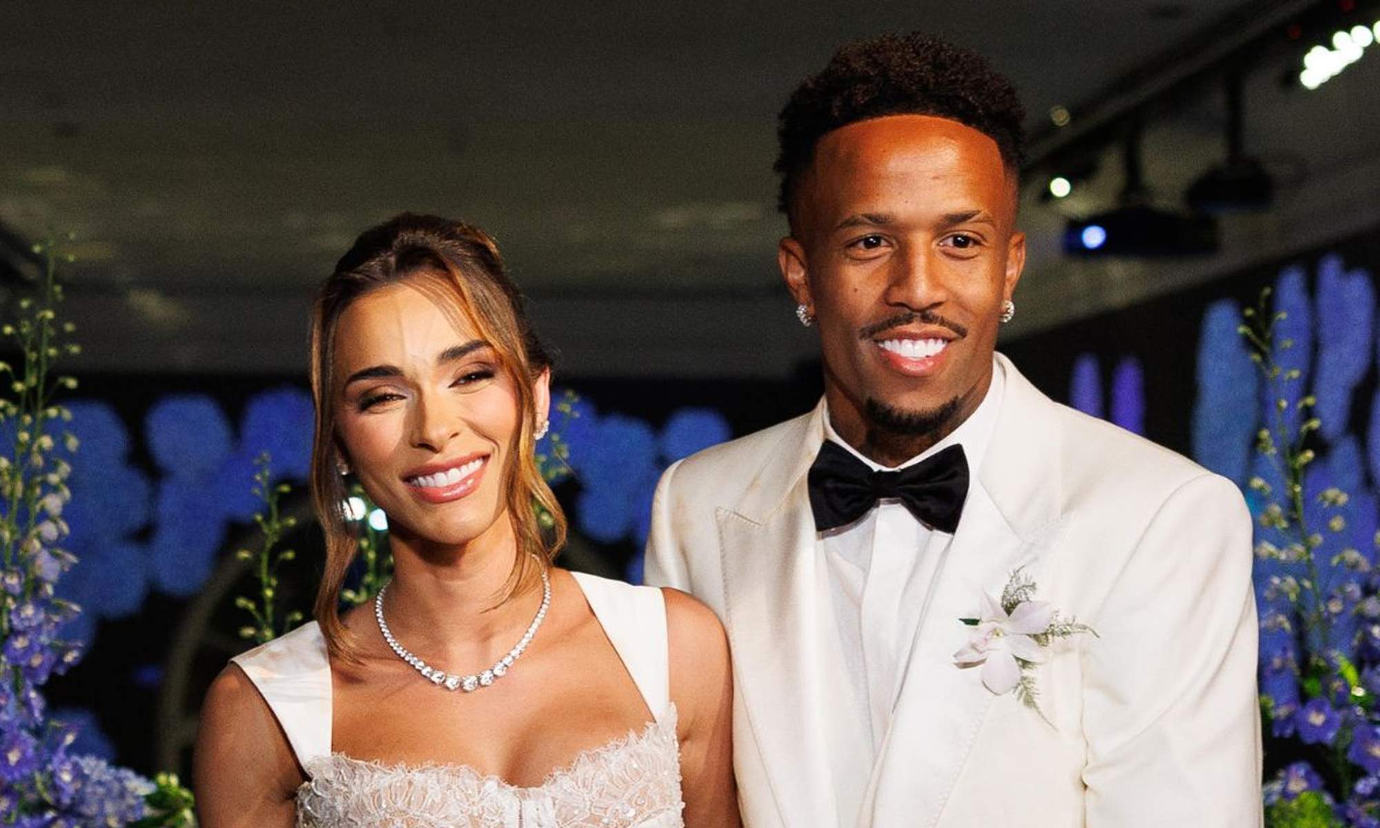 Eder Militao y Tainá Castro en el día de su boda. 