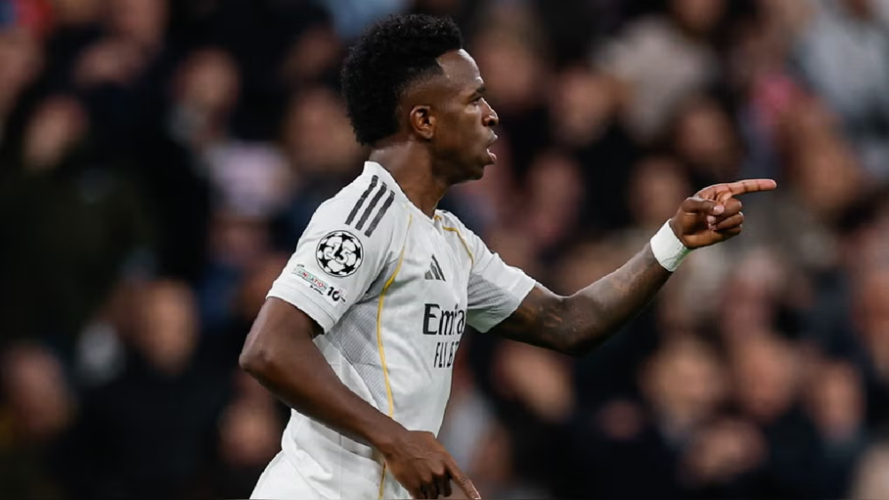 Vinícius Júnior jugando un partido con el Real Madrid.