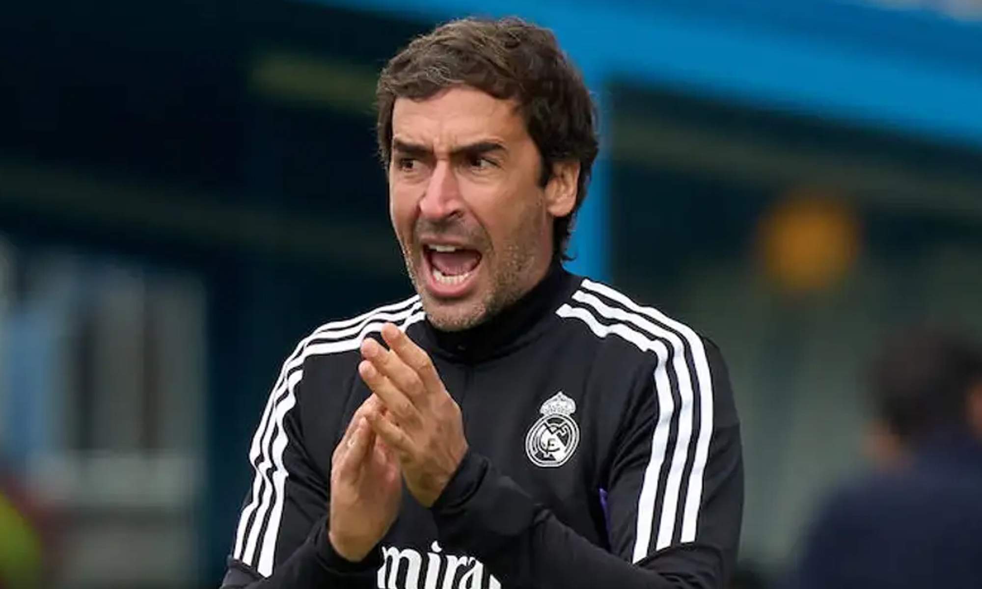 Raúl González en un partido del Real Madrid.