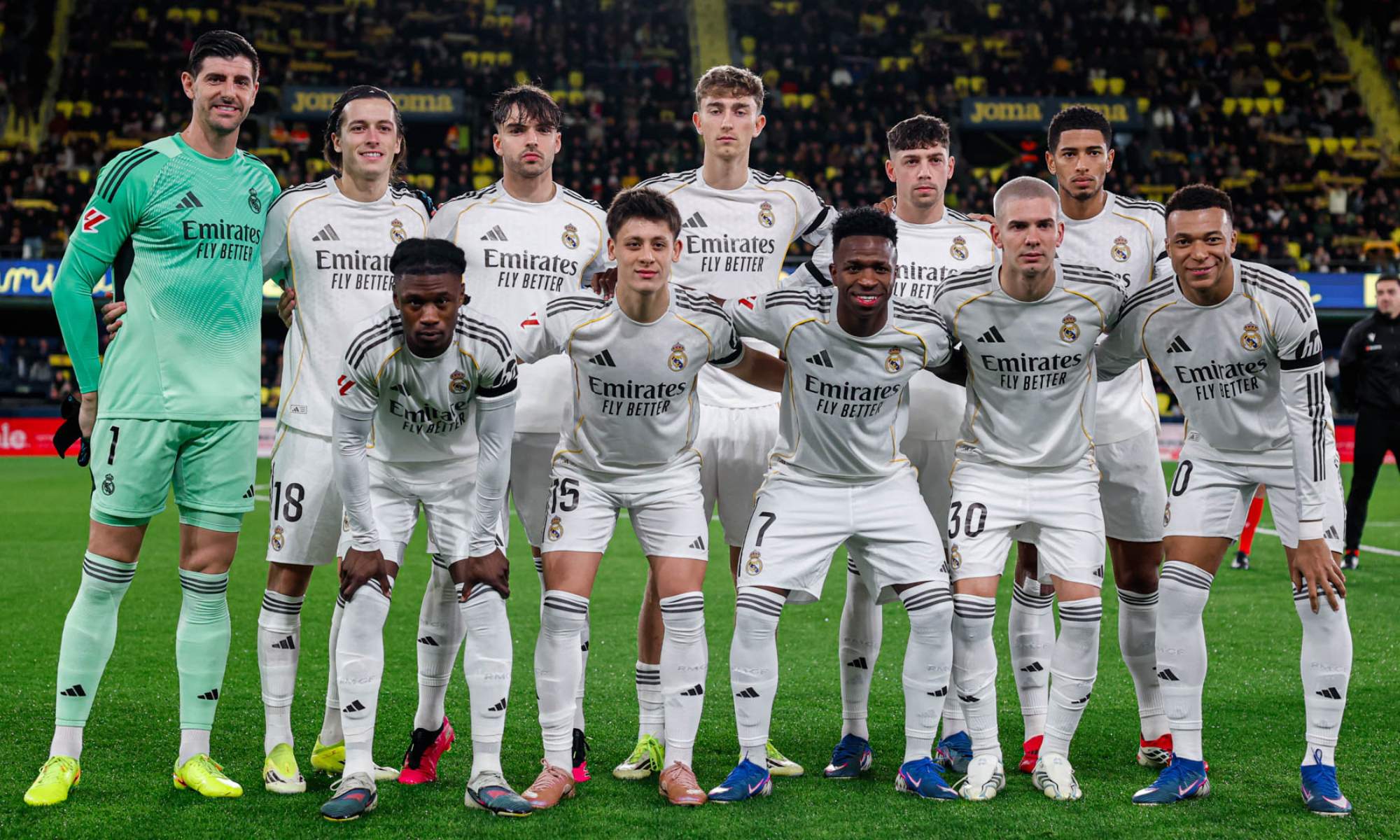 Alineación titular del Real Madrid contra el Villarreal.