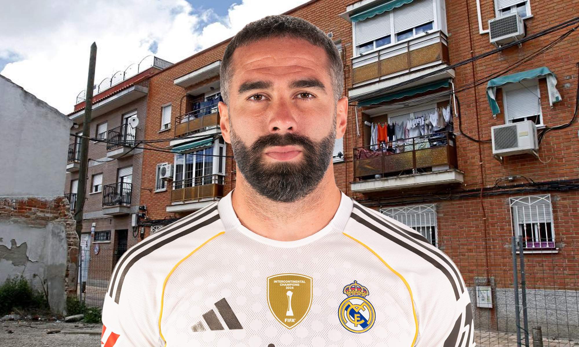 Dani Carvajal y su casa de Leganés en la infancia.