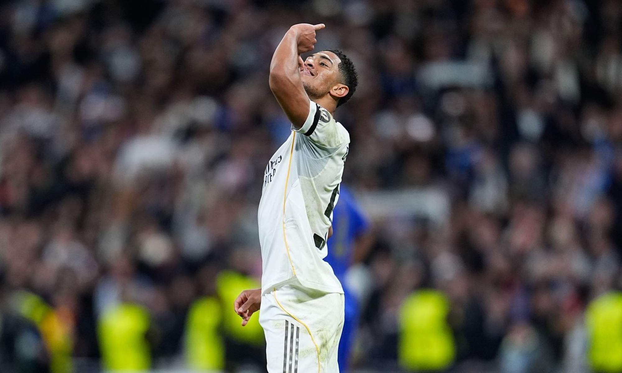 Jude Bellingham celebrando un gol con el Real Madrid.