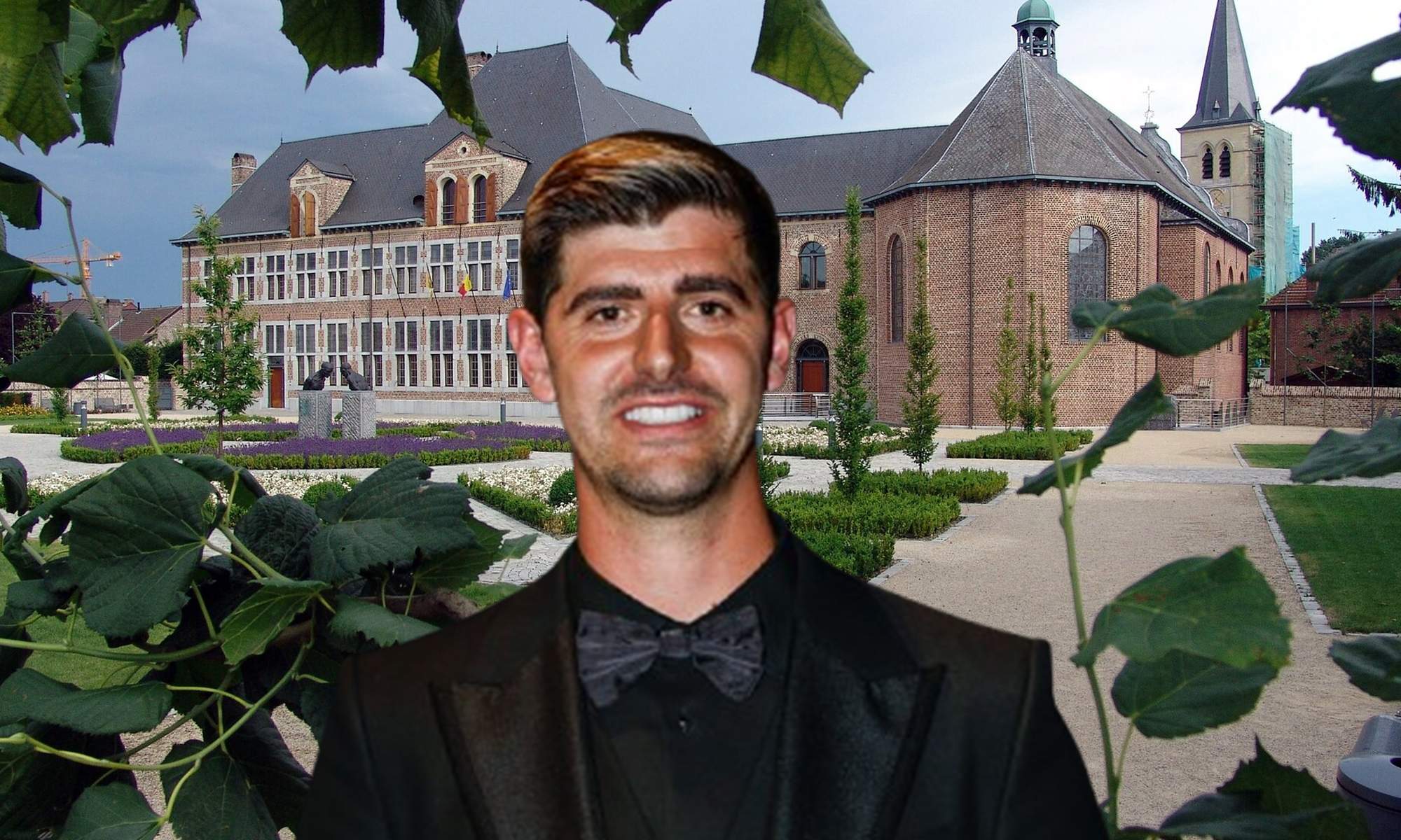 Thibaut Courtois y una foto de Bree, un pueblo de Bélgica. 