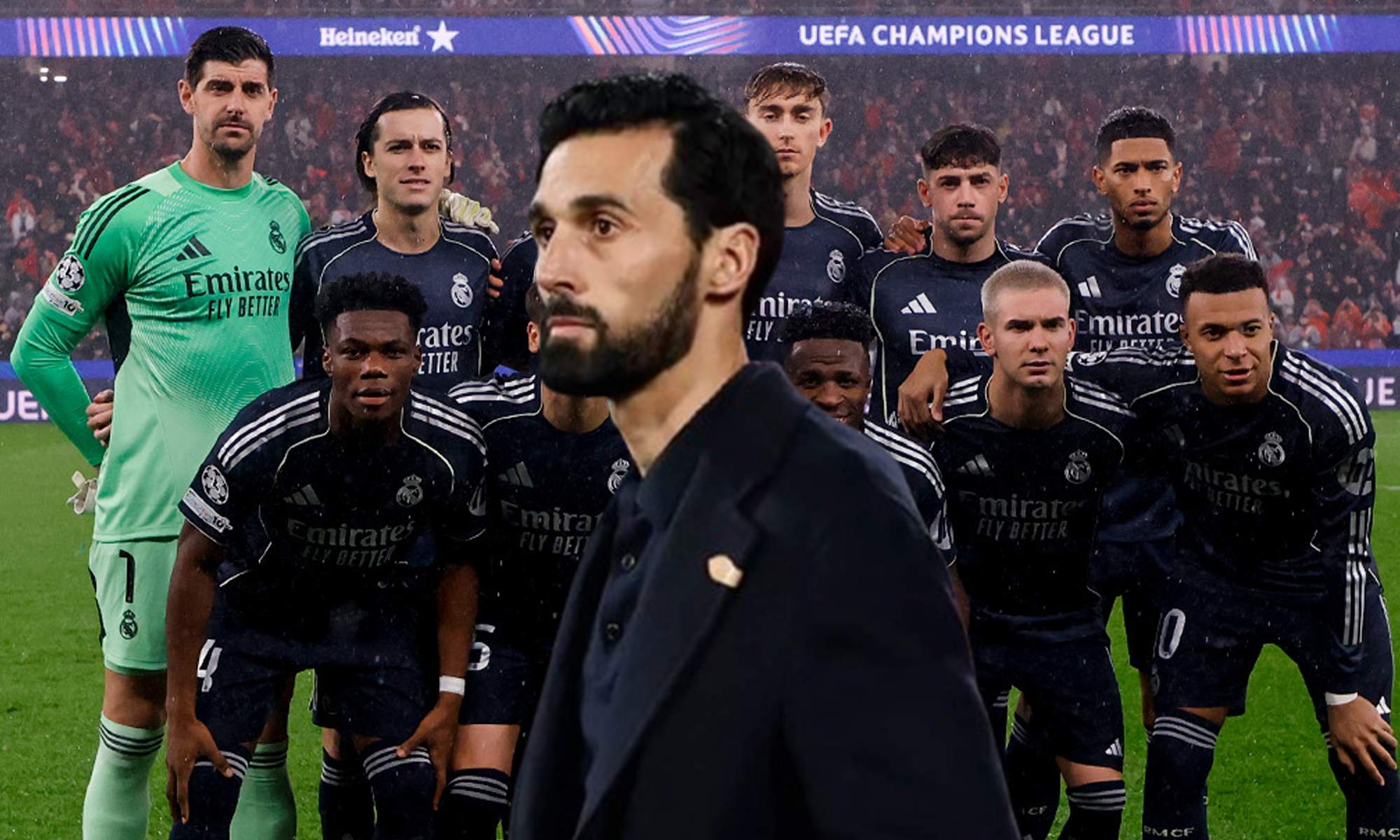 Álvaro Arbeloa y el once del Real Madrid contra el Benfica.