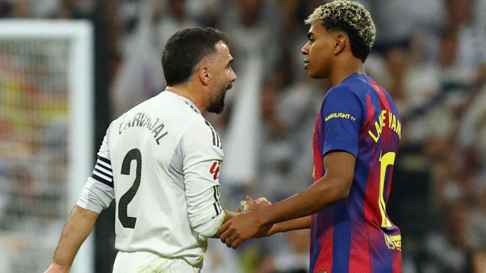 Dani Carvajal y Lamine Yamal, durante un Clásico de esta temporada. Dani Carvajal y Lamine Yamal, durante un Clásico de esta temporada.