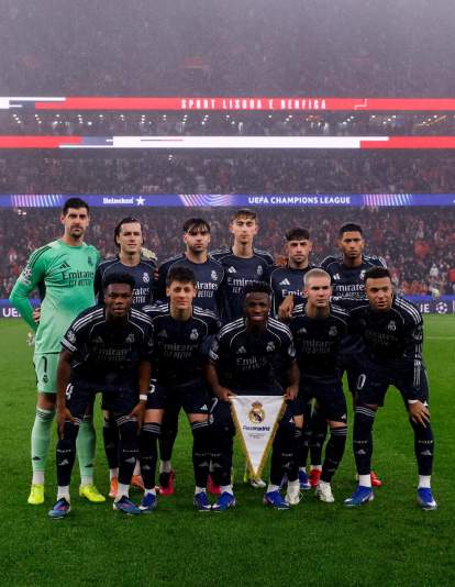 El once del Real Madrid en un partido de la Champions League. 