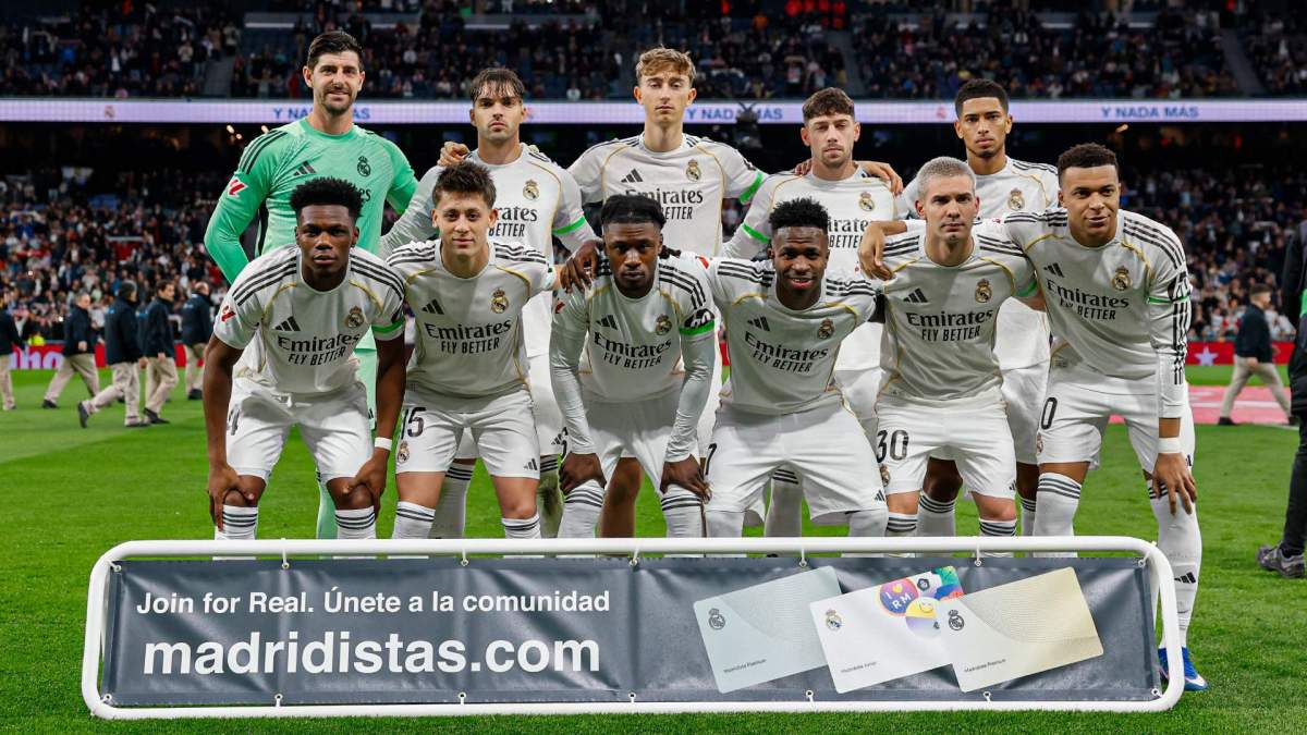 El once del Real Madrid contra el Rayo Vallecano. 