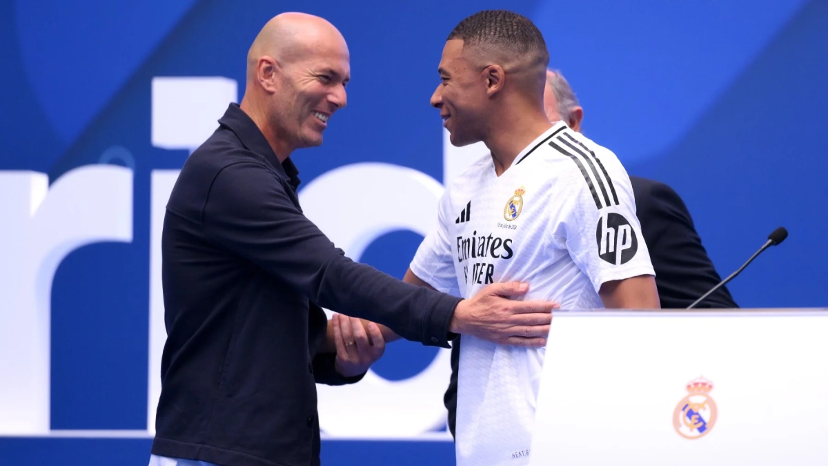Zidane en la presentación de Mbappé