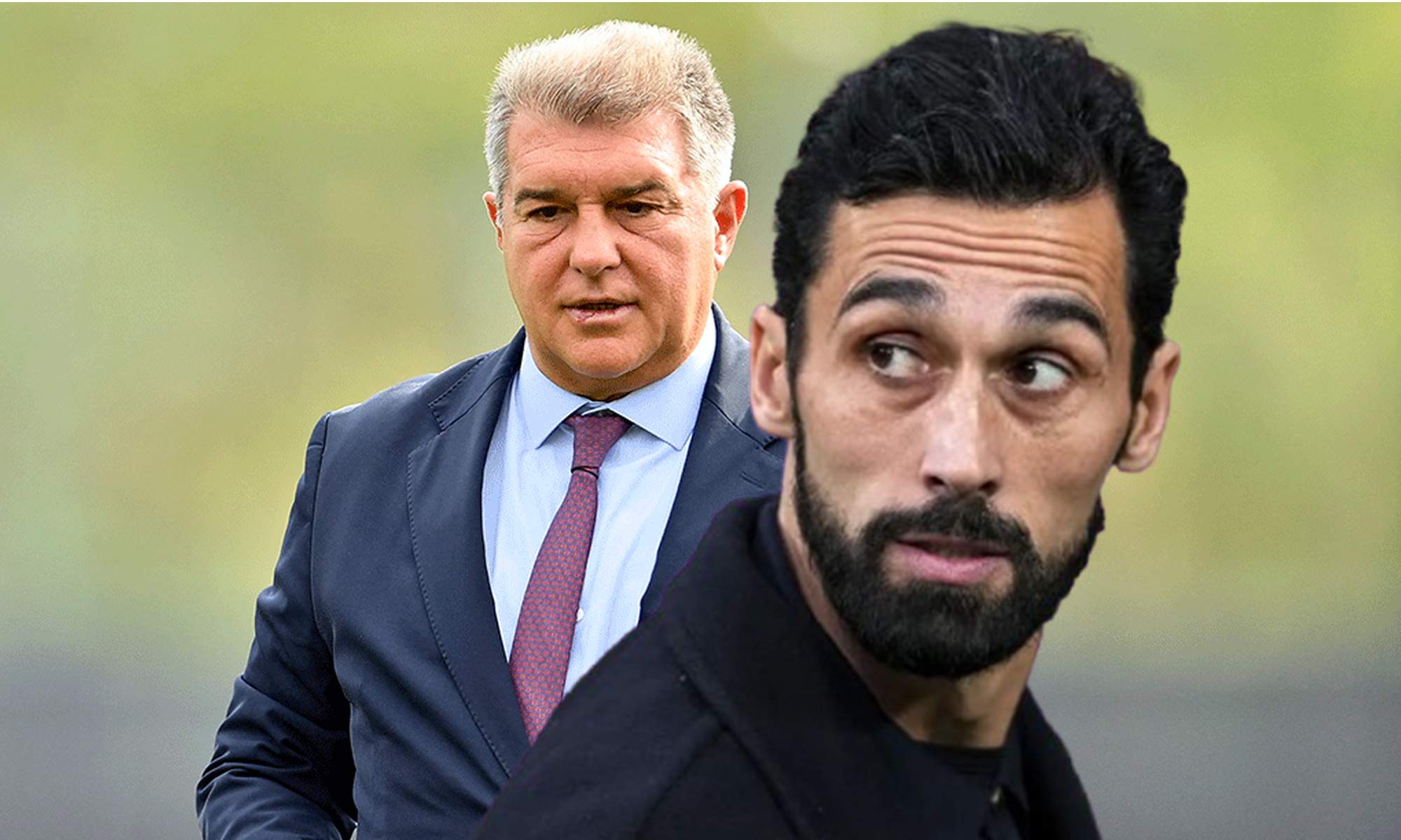 Álvaro Arbeloa y una foto de Joan Laporta.