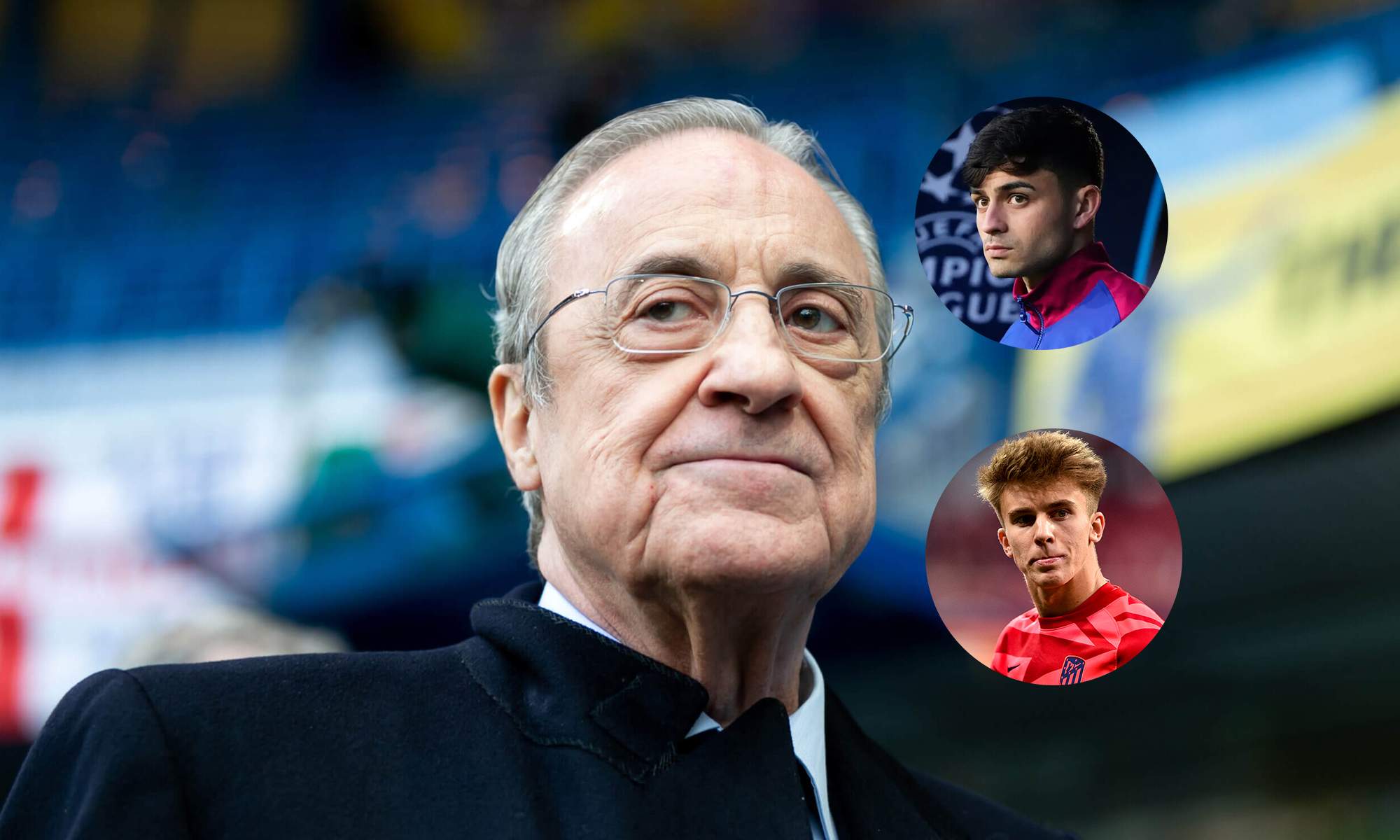 Florentino Pérez, Pedri González y Pablo Barrios. Florentino Pérez, Pedri González y Pablo Barrios.