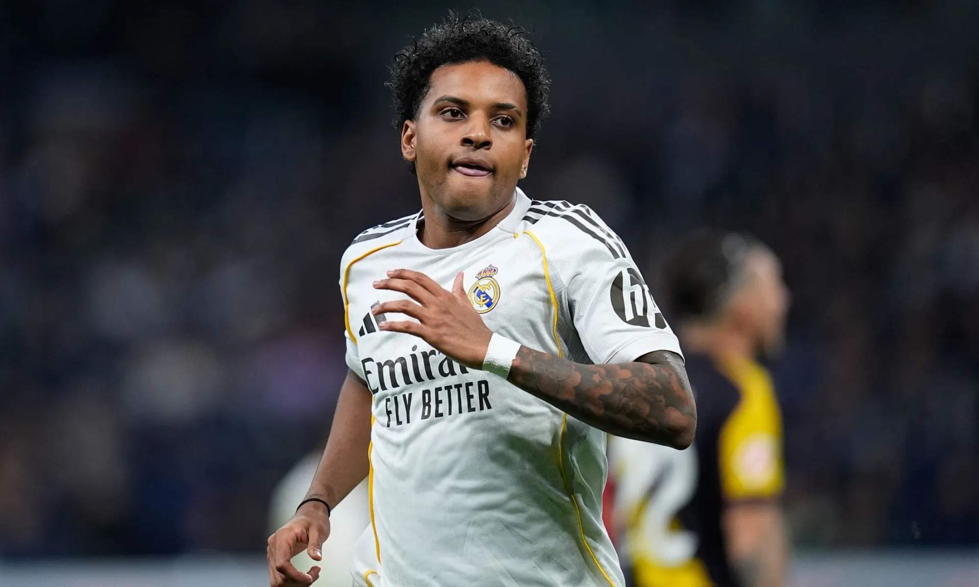 Rodrygo Goes, en un partido con el Real Madrid durante esta temporada.