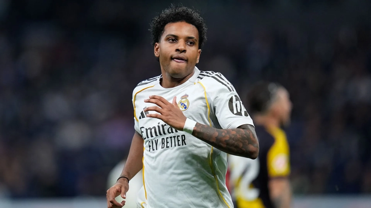 Rodrygo durante un partido de esta temporada