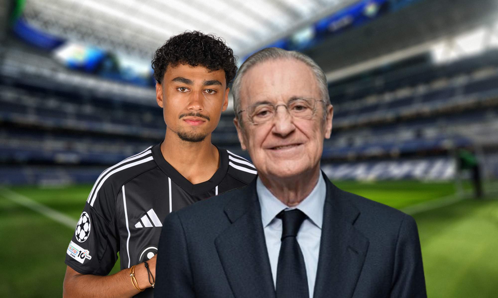 Florentino Pérez, Nathaniel Brown y el Santiago Bernabéu. Florentino Pérez, Nathaniel Brown y el Santiago Bernabéu.