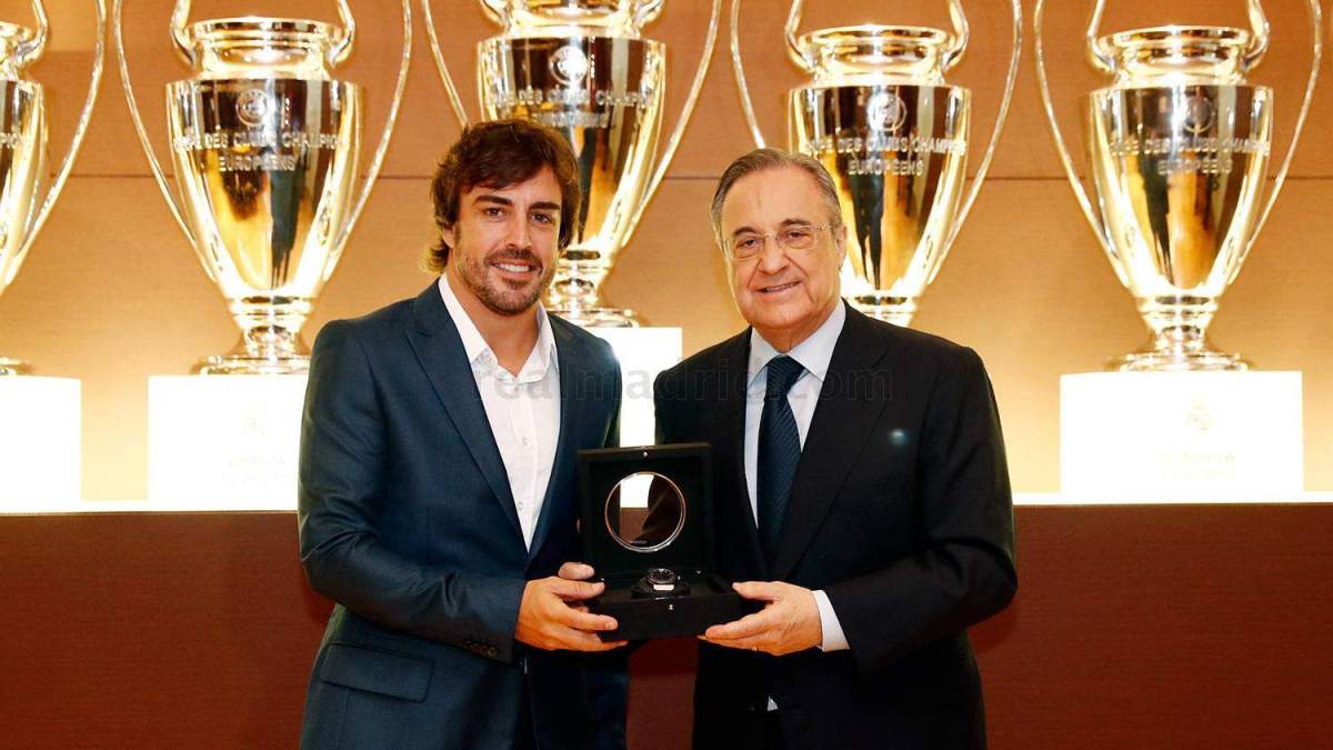 Fernando Alonso junto a Florentino Pérez