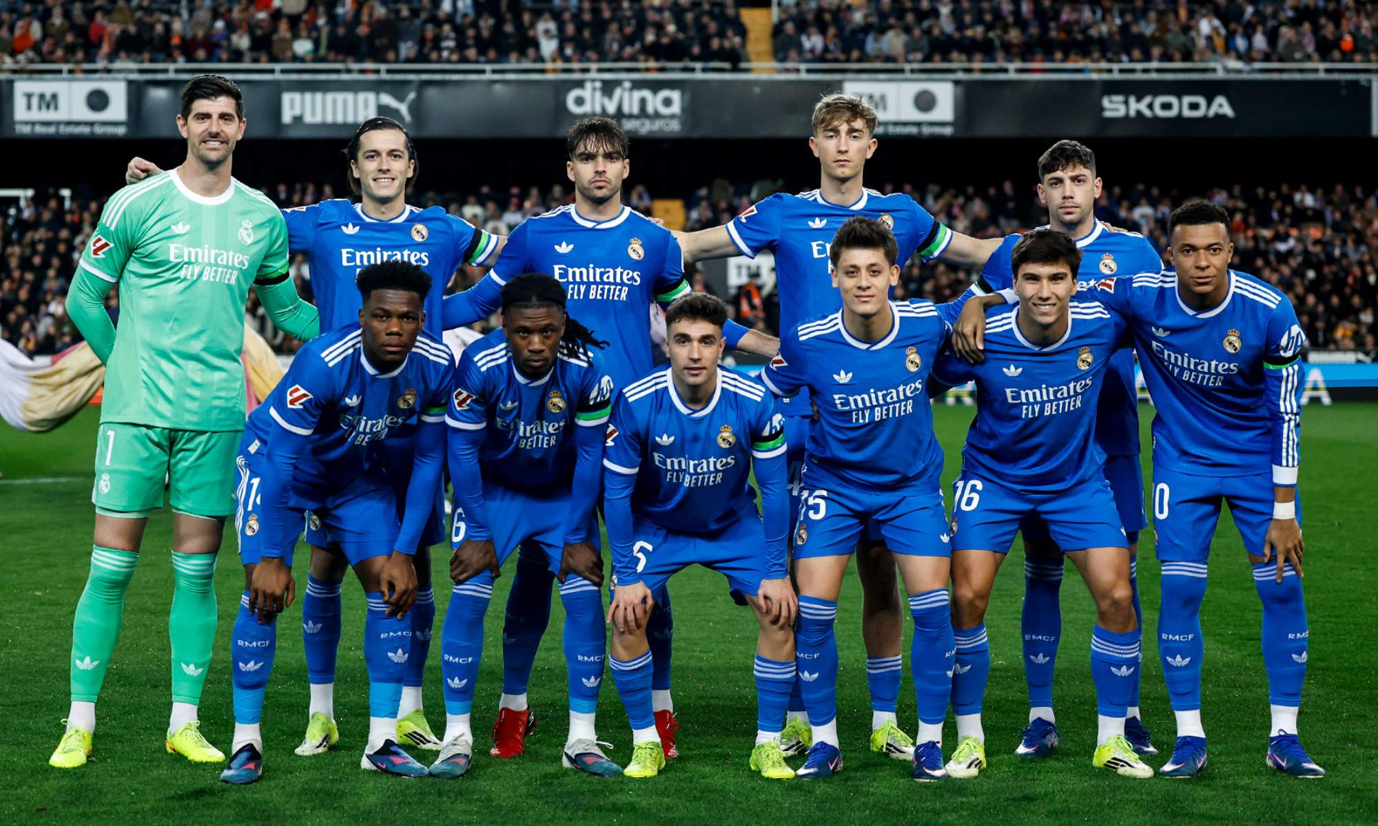 Alineación titular del Real Madrid frente al Valencia.