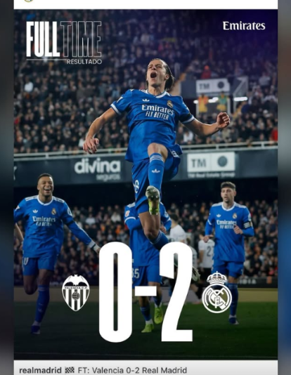 La historia de Vinicius en Instagram tras la victoria en Mestalla