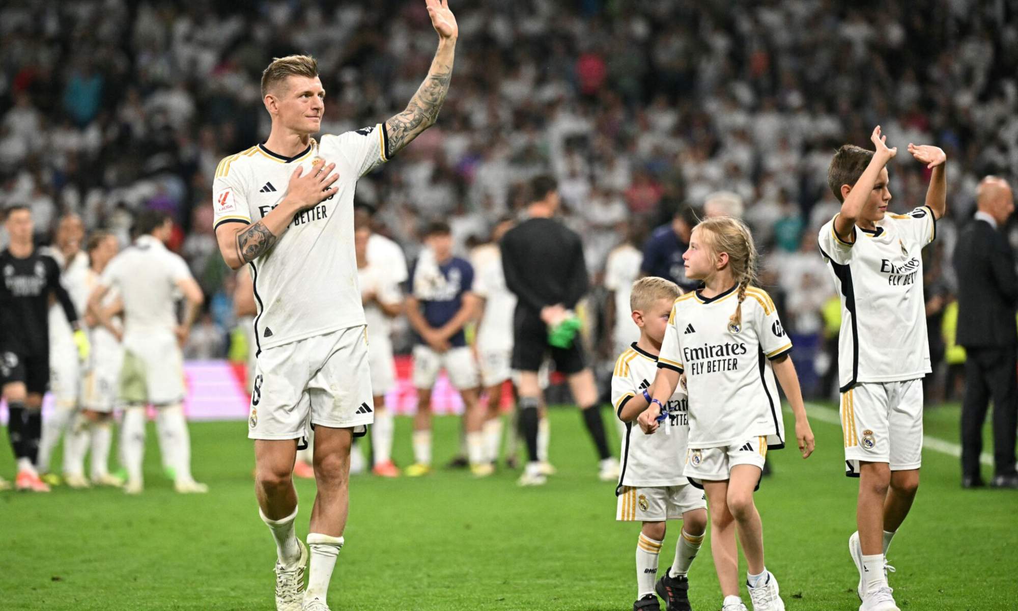 Toni Kroos, en su despedida del Santiago Bernabéu en mayo de 2024.