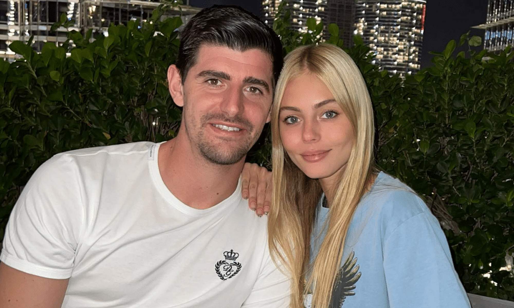 Thibaut Courtois con su mujer, Mishel Gerzig.