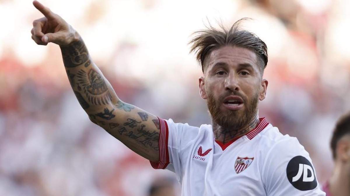 Sergio Ramos durante un partido con el Sevilla