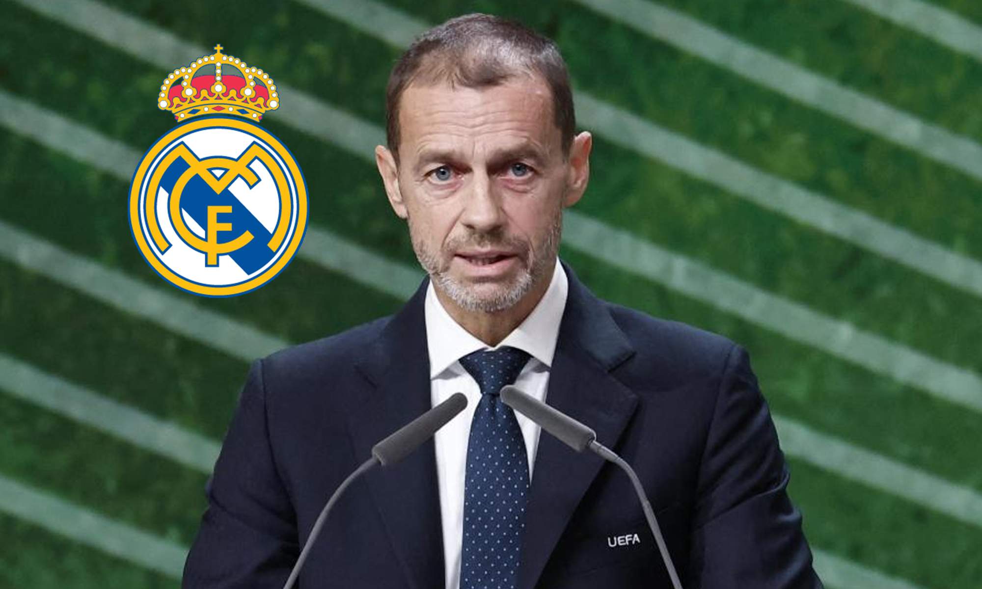 Ceferin dando su discurso en un acto de la UEFA.