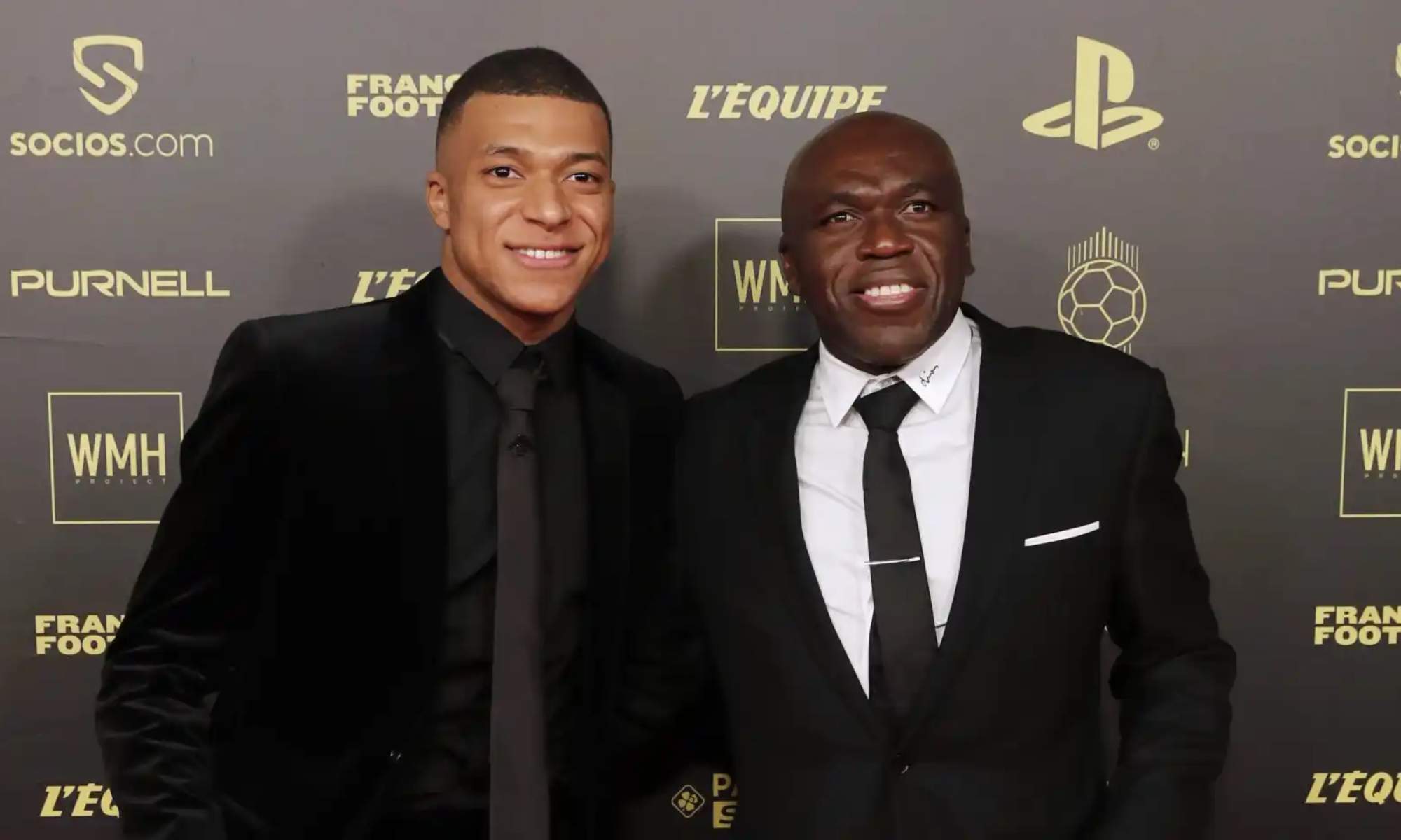 Kylian Mbappé, junto a su padre, Wilfrid Mbappé.