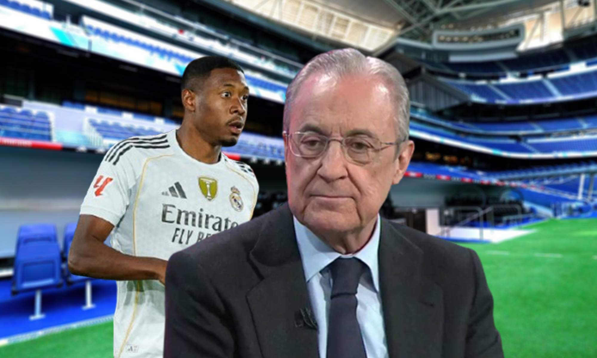 Florentino Pérez, David Alaba y el Santiago Bernabéu.