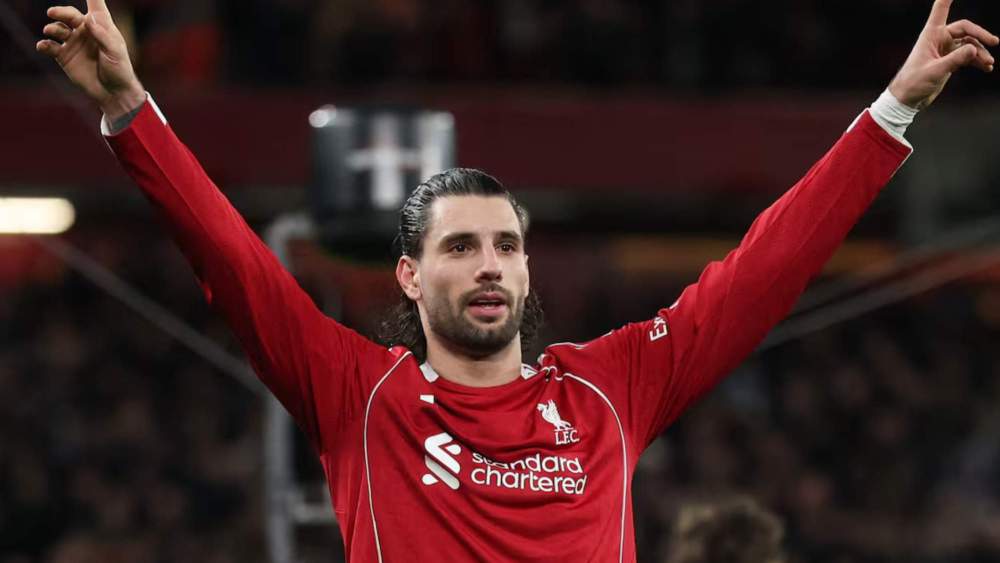 Dominik Szoboszlai, celebrando un gol reciente con el Liverpool.