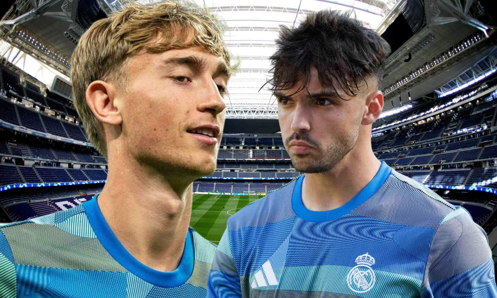 Asencio y Huijsen salieron a ver el césped del Bernabéu antes del partido: "Tenemos que ponernos líderes"
