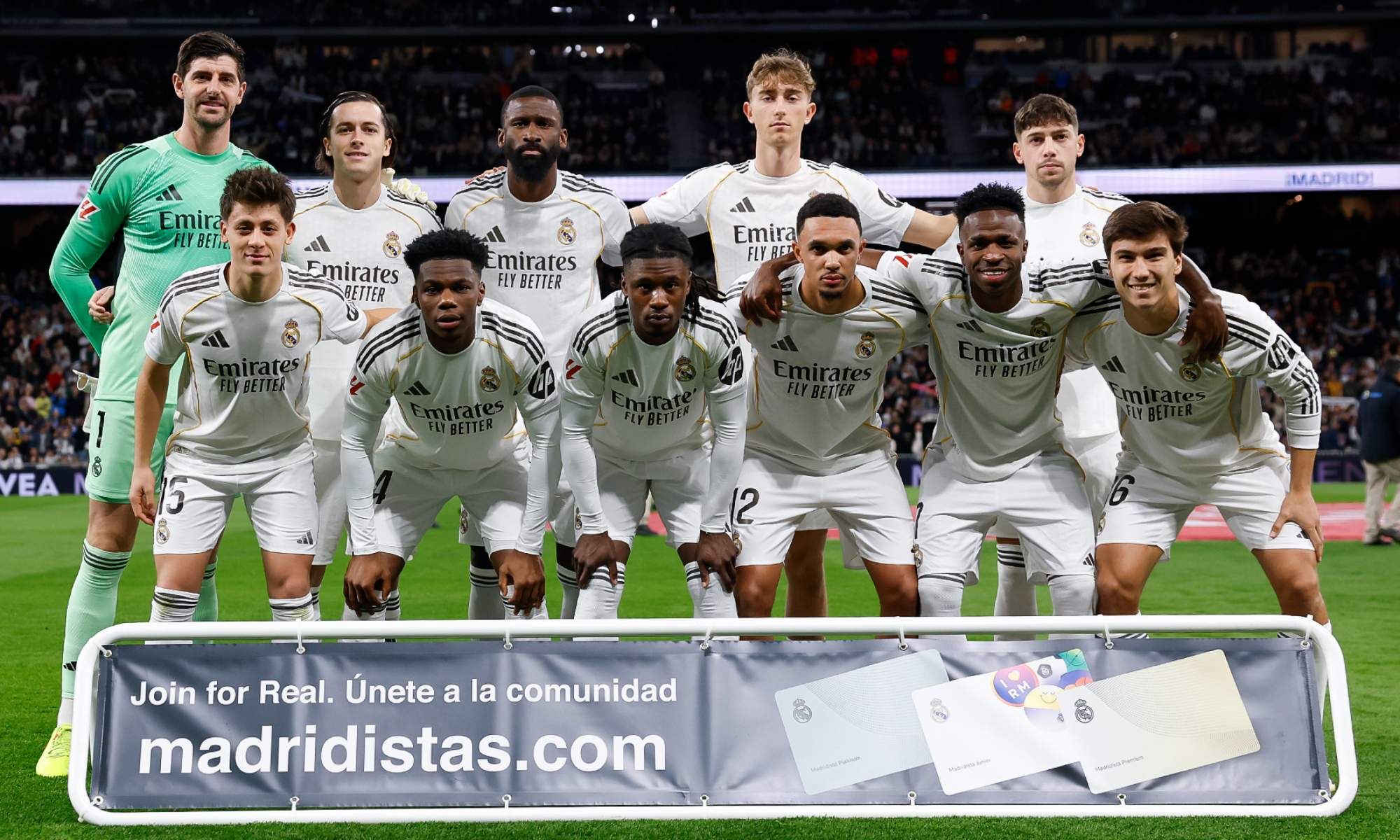Alineación titular del Real Madrid contra la Real Sociedad.