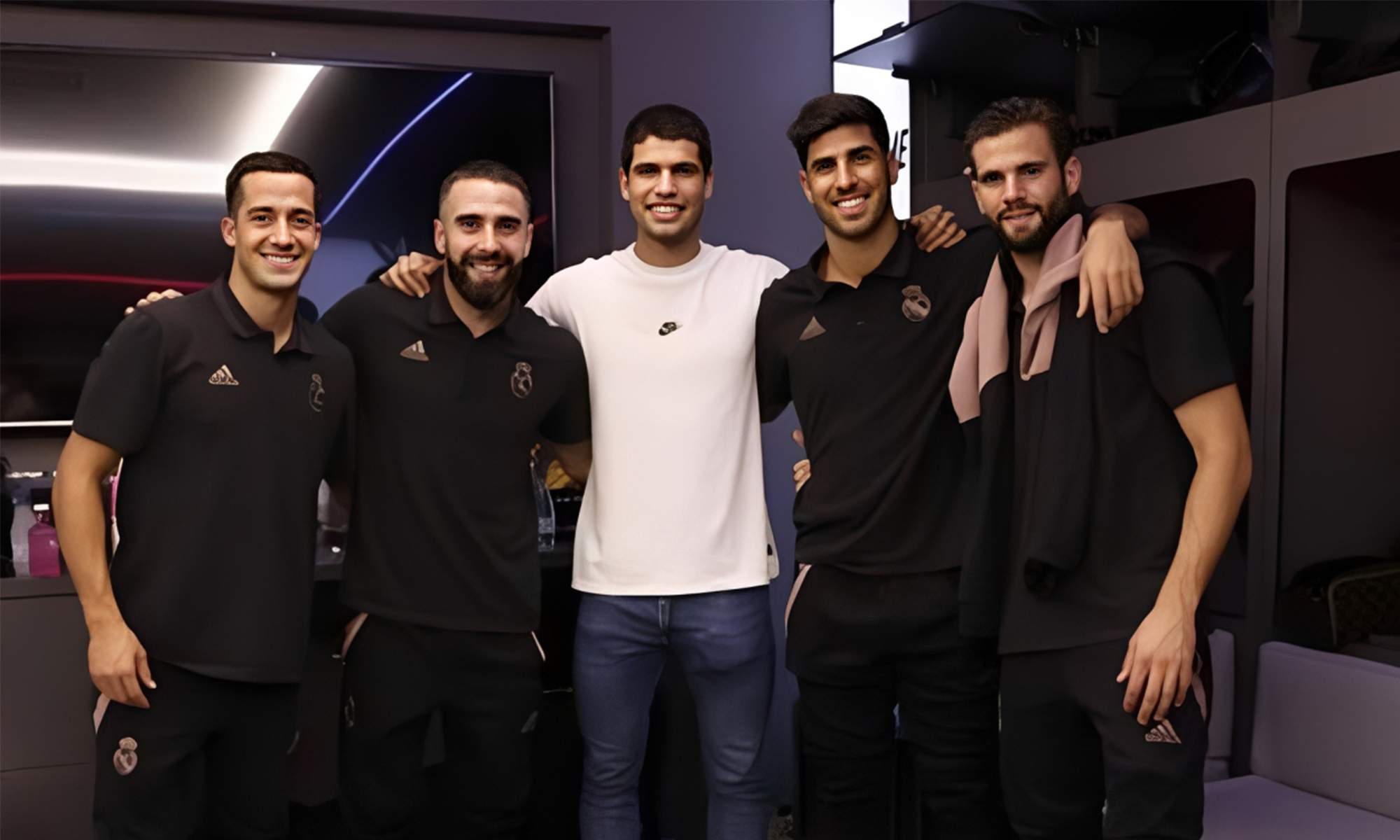Lucas Vázquez, Dani Carvajal, Carlos Alcaraz, Marco Asencio y Nacho Fernández.