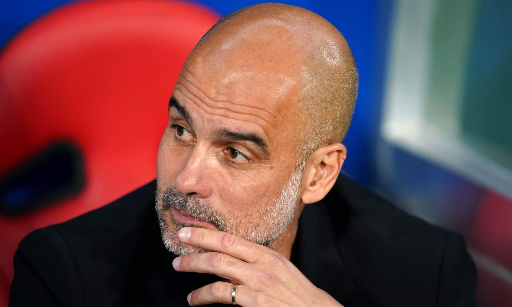Pep Guardiola, durante un partido del Manchester City.
