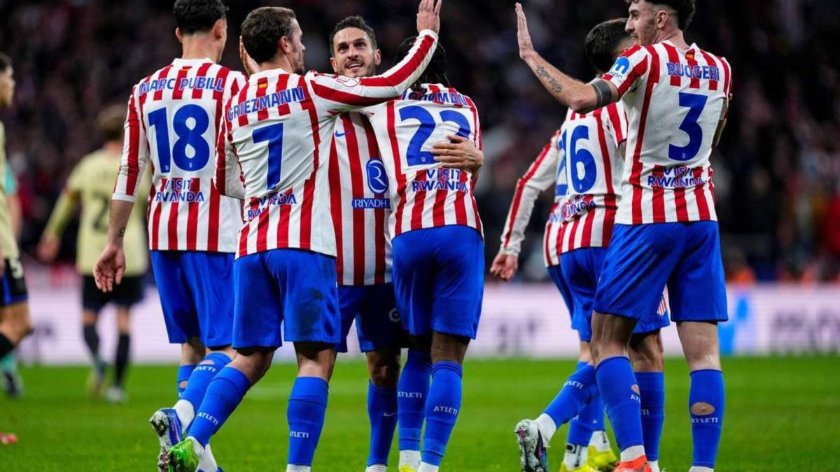 Jugadores del Atlético de Madrid celebrando uno de los goles 