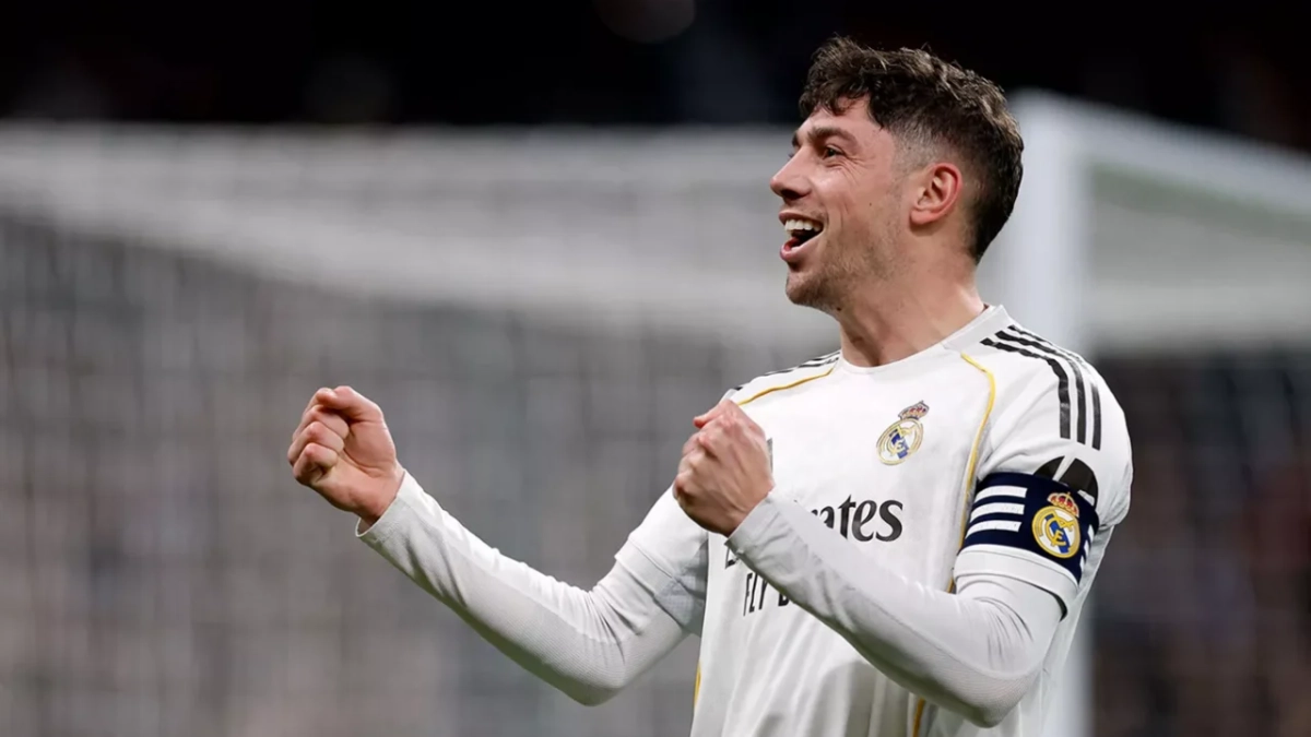 Fede Valverde celebrando un gol con el Real Madrid.