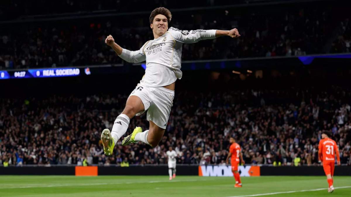 Gonzalo García celebrando su gol ante la Real