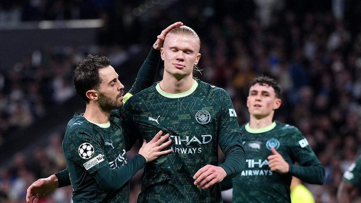 Haaland celebrando su gol con el Manchester City en el Bernabéu Haaland celebrando su gol con el Manchester City en el Bernabéu