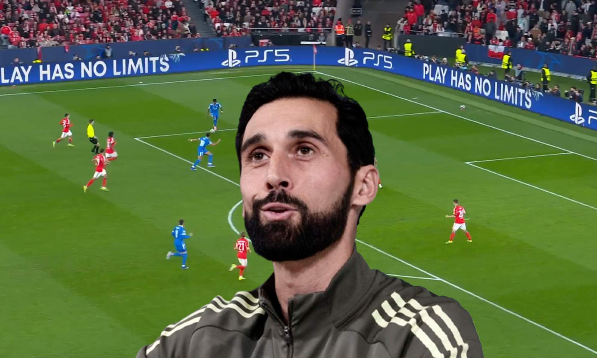 Álvaro Arbeloa y una captura del Benfica - Real Madrid.