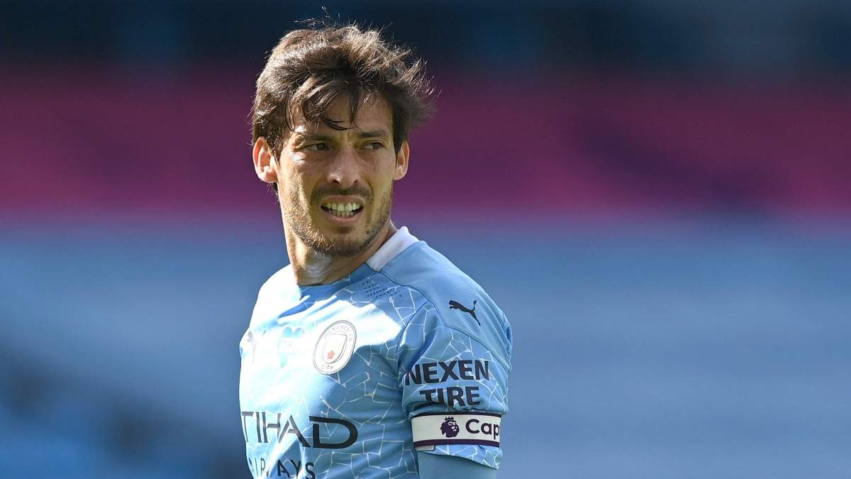 David Silva durante un partido del Manchester City