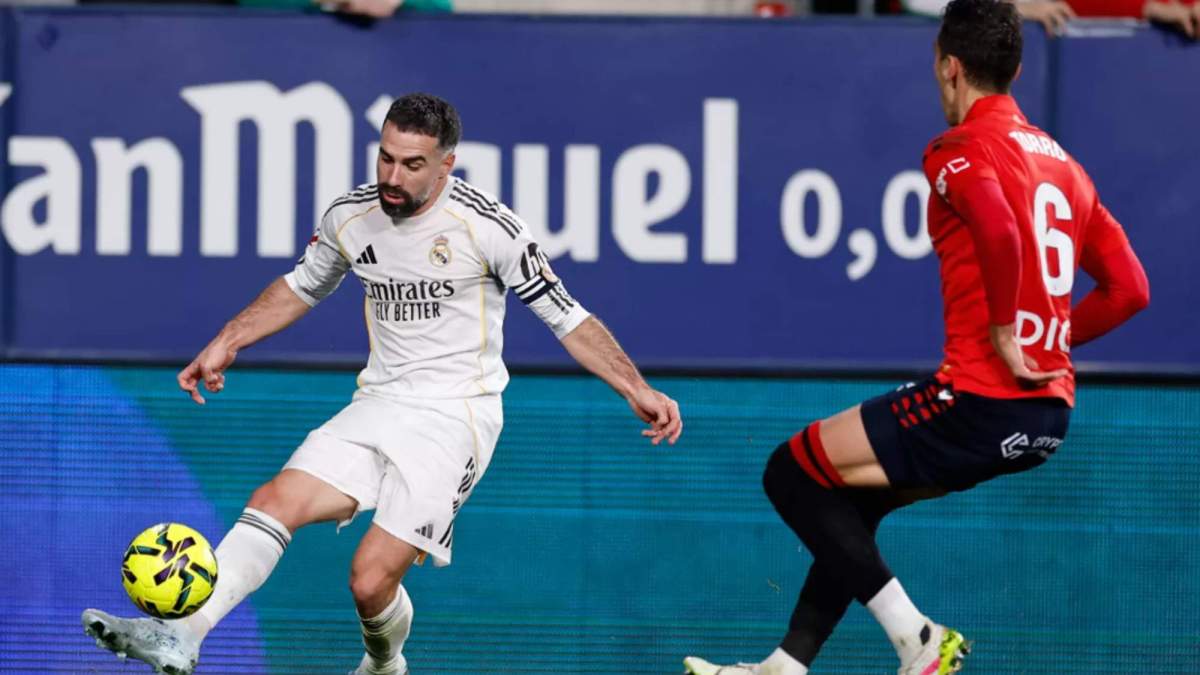 Carvajal durante el CA Osasuna Real Madrid