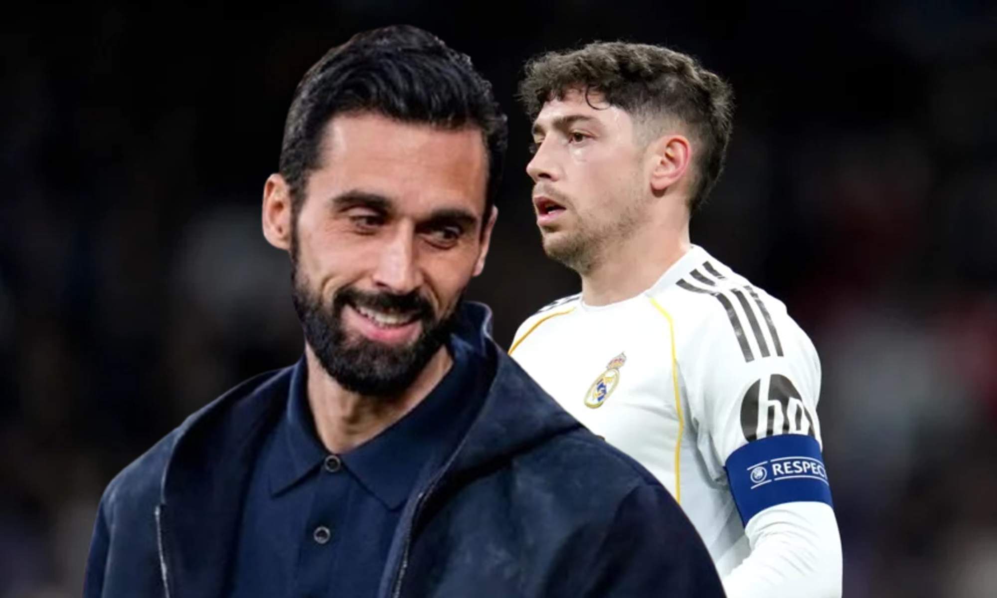 Álvaro Arbeloa y Fede Valverde en un partido del Real Madrid.