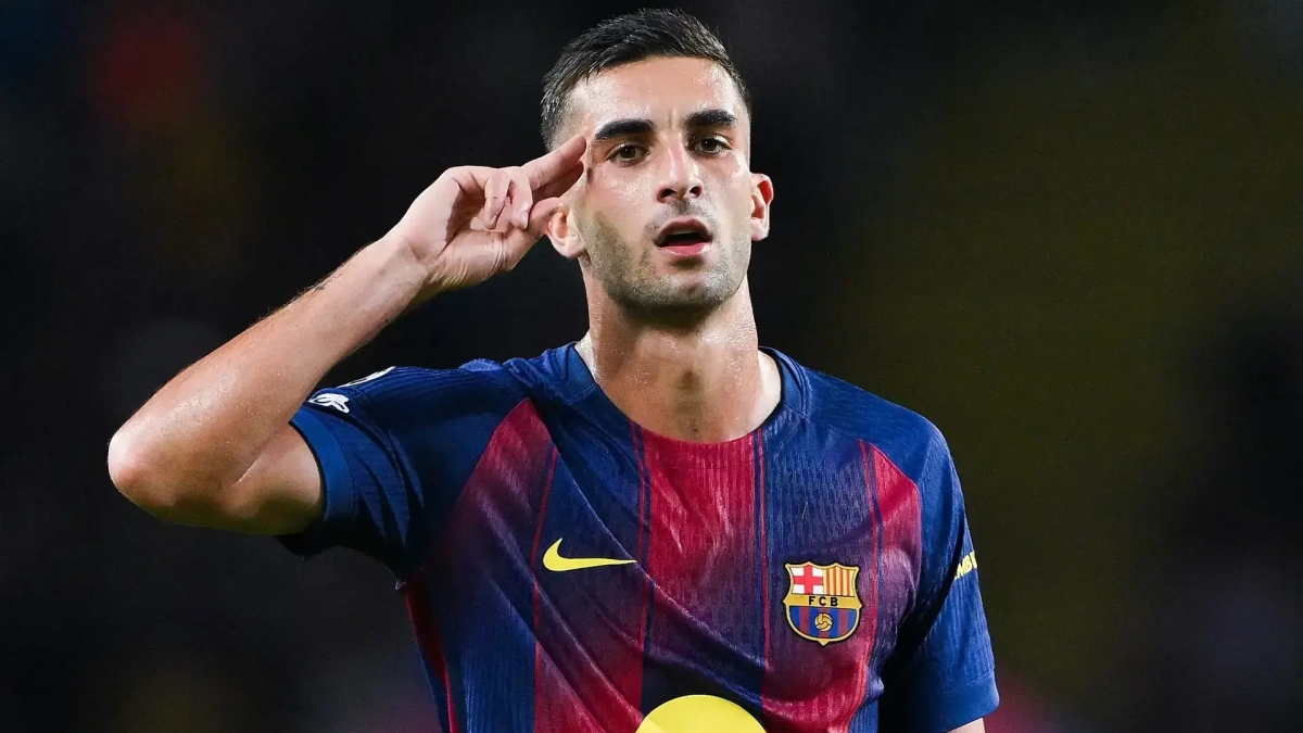 Ferran Torres celebrando un gol con el Barcelona. Ferran Torres celebrando un gol con el Barcelona.