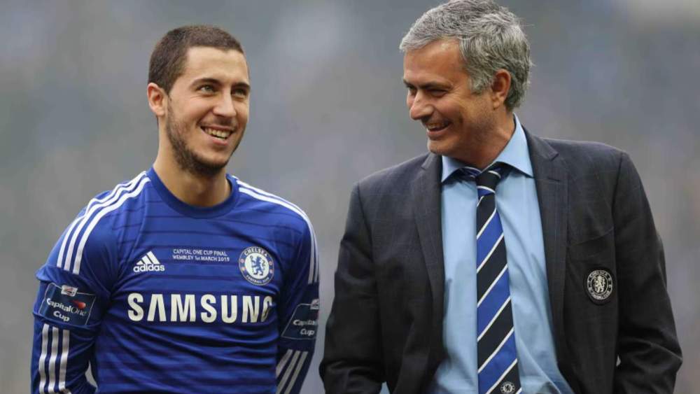 Eden Hazard y José Mourinho coincidieron en el Chelsea.