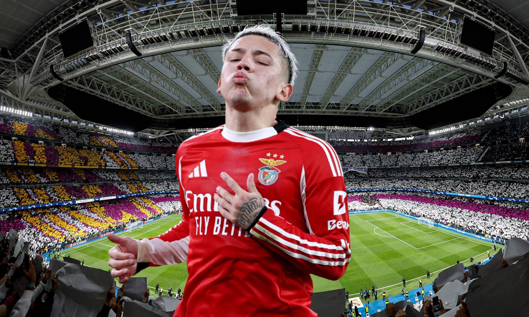 El Santiago Bernabéu va a contestar a Prestianni con dos tifos: uno contra el racismo y otro pidiendo respeto