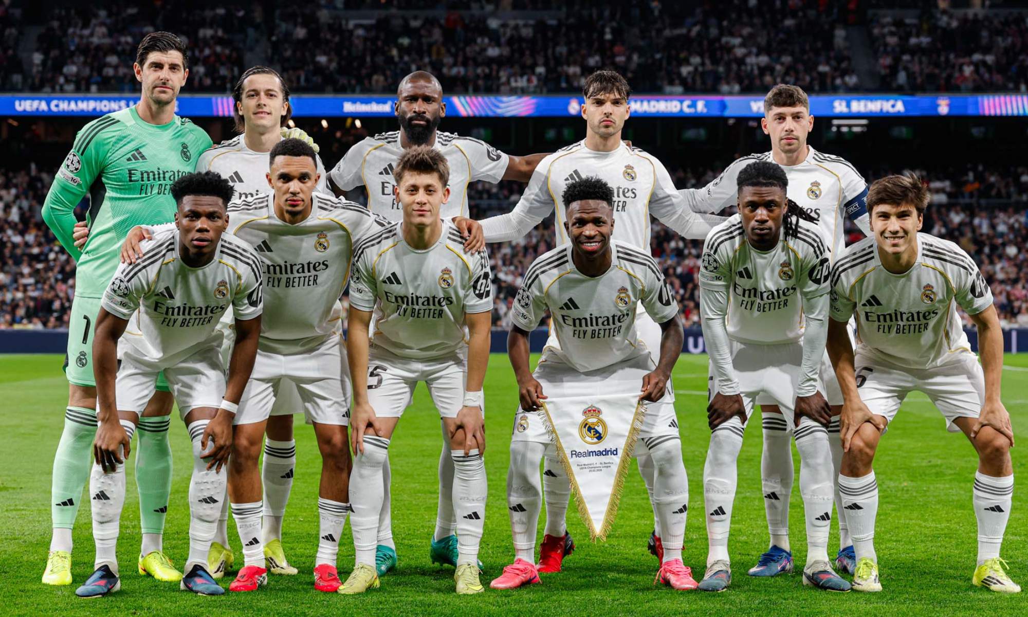 Once titular del Real Madrid en el encuentro de esta noche ante el Benfica.