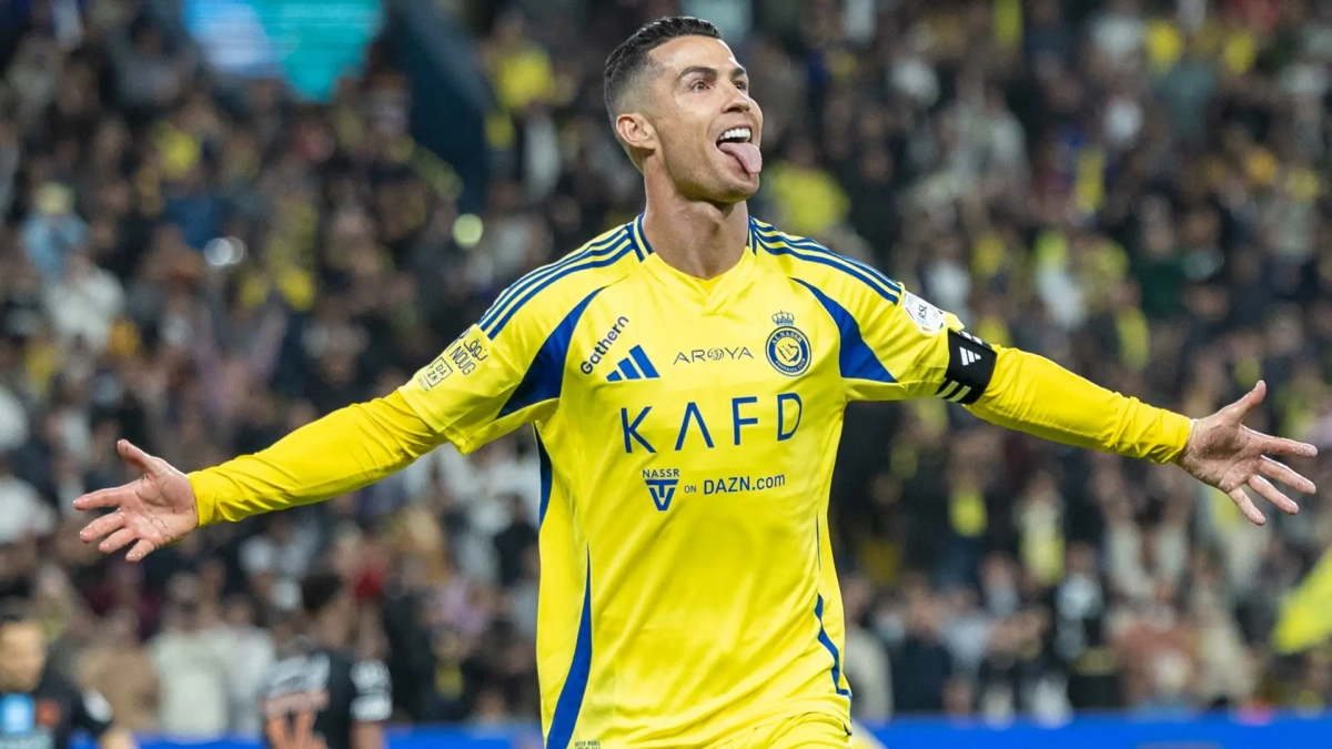 Cristiano Ronaldo celebrando un gol contra el Al Nassr.